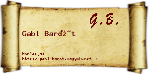 Gabl Barót névjegykártya